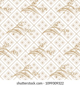 Japanese pattern vector. Gold geometric background. Wave elements decoration.
