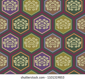Japanese pattern vector. Gold geometric background texture.