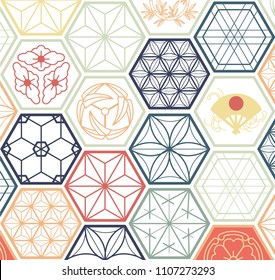 Japanese Pattern Vector Gold Geometric Background Stock Vector Royalty Free