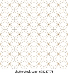 Japanese pattern vector. Gold geometric background. Sewing pattern.