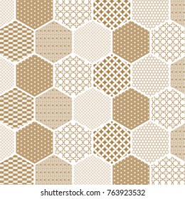 Japanese pattern vector. Gold geometric background for backdrop, template, card, poster.