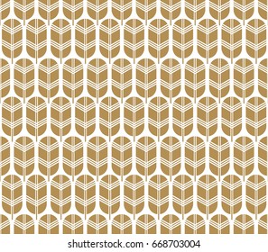 Japanese pattern vector. Gold graphic element background. Leaves elements.