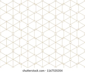 Japanese pattern vector. Gold oriental line background. 