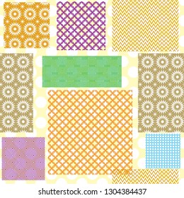 Japanese pattern vector. Multi-colored geometric background. Template,  backdrop, wrapping paper, wall-paper