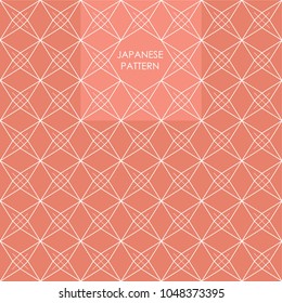 Japanese pattern vector. Pink geometric background.