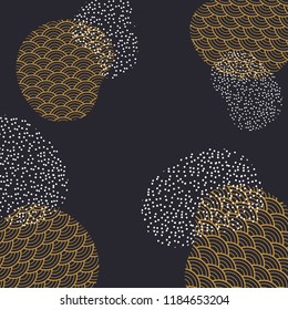 Japanese pattern vector template with wave elements. Wrapping paper design background. 