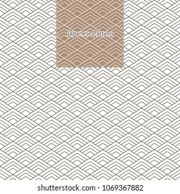 Japanese pattern vector.Line geometric background. Wave elements in vintage style.