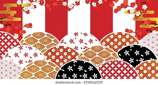 Japanese Pattern Pattern Watercolor Background