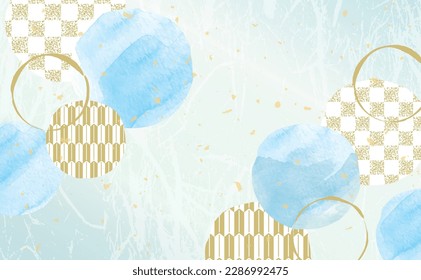 Japanese pattern watercolor Japanese paper background illustration