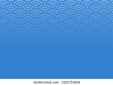 Fondo de la ilustración del vector de onda de patrón japonés
