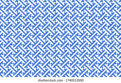 Patrón japonés con sombra blanca sobre un fondo azul transparente: saya