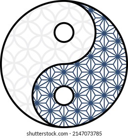 Japanese Pattern Yin-Yang Taiji Chart, Fortune-telling And Occult Motifs