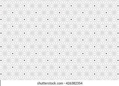 japanese pattern(flax ornament / monochrome / vector)