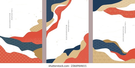 Japanese patterns and abstract shapes Background.