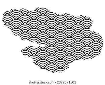 Japanische Muster reißen Meer der Wolken Muster Symbole