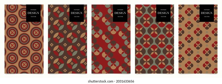 Japanese patterns vector. Geometric shape and ornamental vector patterns and swatches. Design for fabric , wallpaper, banners and cover background.