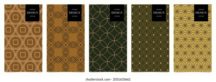 Japanese patterns vector. Geometric shape and ornamental vector patterns and swatches. Design for fabric , wallpaper, banners and cover background.