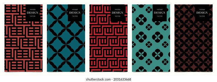 Japanese patterns vector. Geometric shape and ornamental vector patterns and swatches. Design for fabric , wallpaper, banners and cover background.
