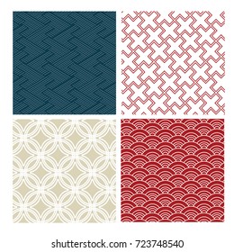 japanese patterns vector set