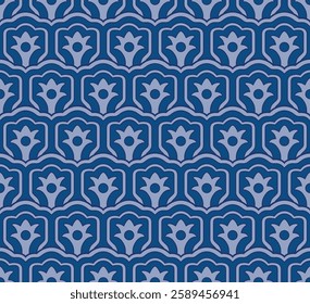 Japanese Petal Overlap Wave Vector Seamless Pattern