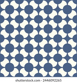 Japanese Petal Square Vector Seamless Pattern