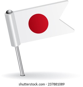 Japanese pin icon flag. Vector illustration Eps 8.
