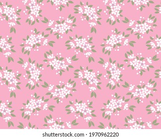 Japanese Pink Cherry Blossom Vector Seamless Pattern