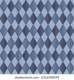 Japanese Pixel Diamond Checkered Vector Seamless Pattern