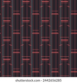 Japanese Plaid Line Vector Seamless Pattern