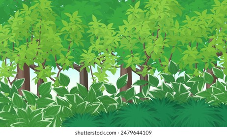 Japanese plant forest landscape illustration_16:9