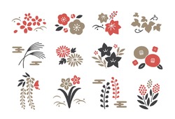 Japanese Plants And Flowers Icons
