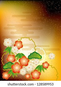 A Japanese plum floral pattern