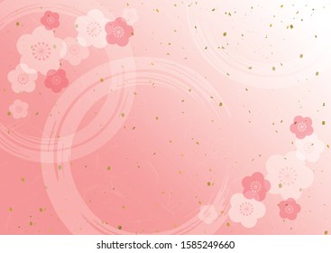 Japanese Plum Flower And Circle Texture