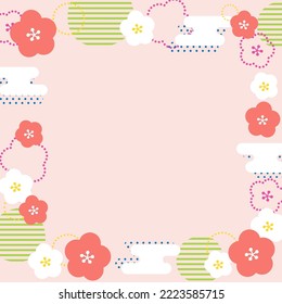 Japanese plum pattern in pink background
