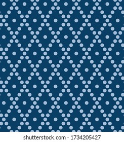 Japanese Polka Dot Diamond Vector Seamless Pattern