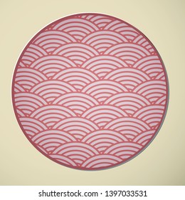 Japanese Porcelain Plate, Sea Wave And Water