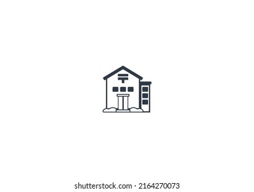 Japanese Post Office vector flat emoticon. Isolated Japan Post illustration. Japanese Postal Mark icon