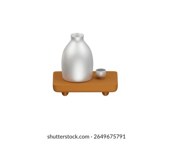  japanese pot icon 3d illustration render