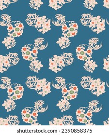 Japanese Pretty Flower Ball Vector Seamless Pattern