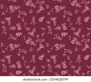 Japanese Pretty Flower Branch Vector Seamless Pattern