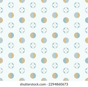 Japanese Pretty Flower Circle Vector Seamless Pattern