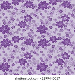 Japanese Pretty Flower Fall Vector Seamless Pattern