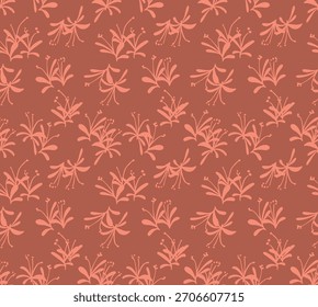 Japanese Pretty Flower Fall Vector Seamless Pattern