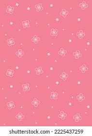 Japanese Pretty Flower Motif Vector Seamless Pattern