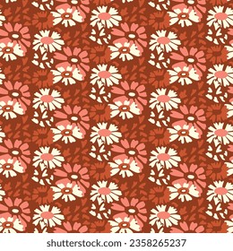 Japanese Pretty Flower Motif Vector Seamless Pattern