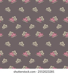 Japanese Pretty Flower Motif Vector Seamless Pattern

