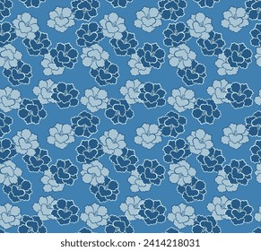 Japanese Pretty Flower Vector Seamless Pattern
