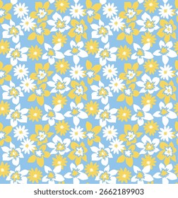 Japonês bonito vetor flor padrão contínuo