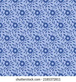 Japanese Pretty Flower Vine Vector Seamless Pattern