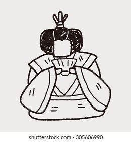 Japanese queen doodle